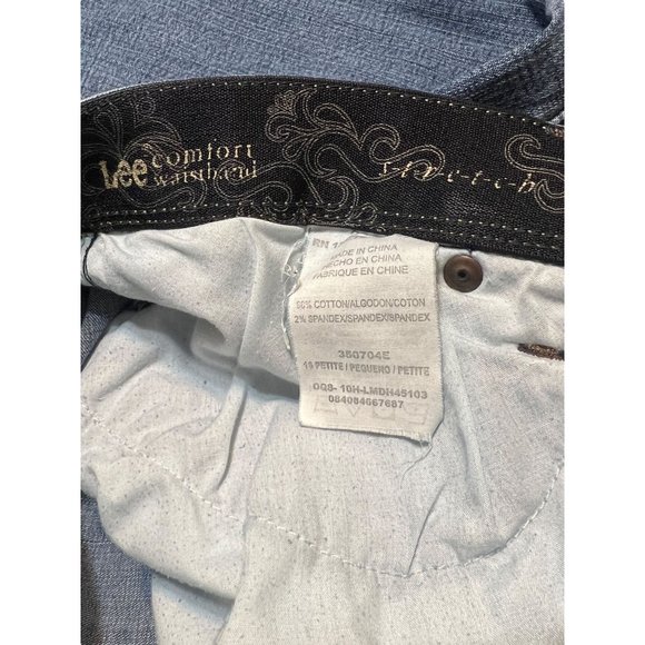 Lee Comfort Waistband Stretch Jeans Blue Size 16P Plus Size Petite - Picture 4 of 4